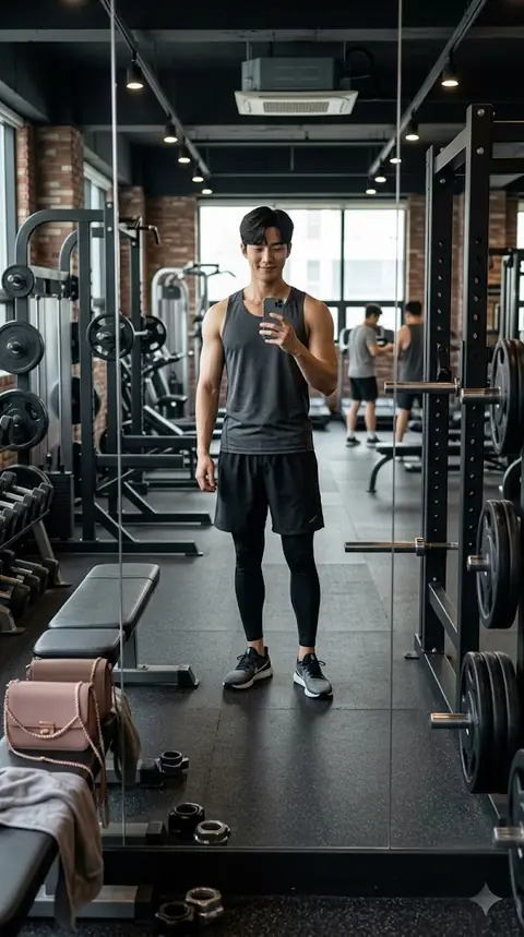혼자 운동 중이라는 남친